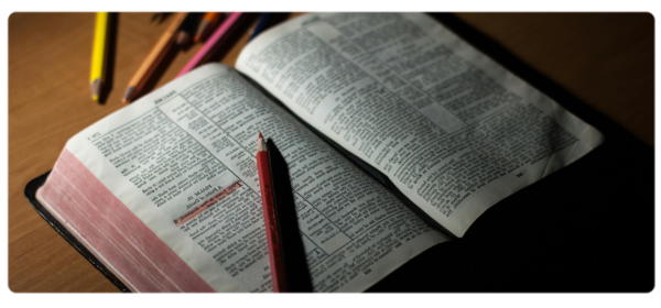 Bible with red highlighting 